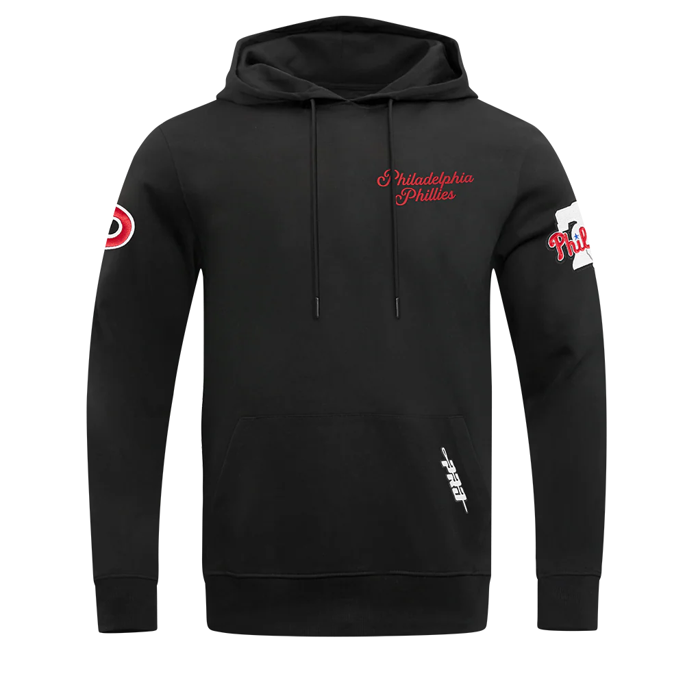 MLB PHILADELPHIA PHILLIES SOUVENIR MEN'S FLEECE PULLOVER HOODIE (BLACK)