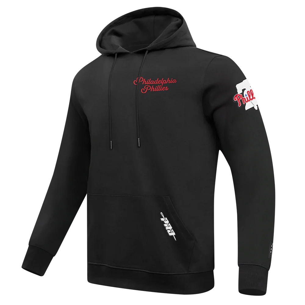 MLB PHILADELPHIA PHILLIES SOUVENIR MEN'S FLEECE PULLOVER HOODIE (BLACK) - Image 2