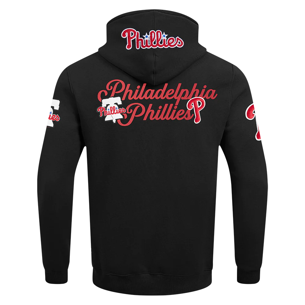 MLB PHILADELPHIA PHILLIES SOUVENIR MEN'S FLEECE PULLOVER HOODIE (BLACK) - Image 3