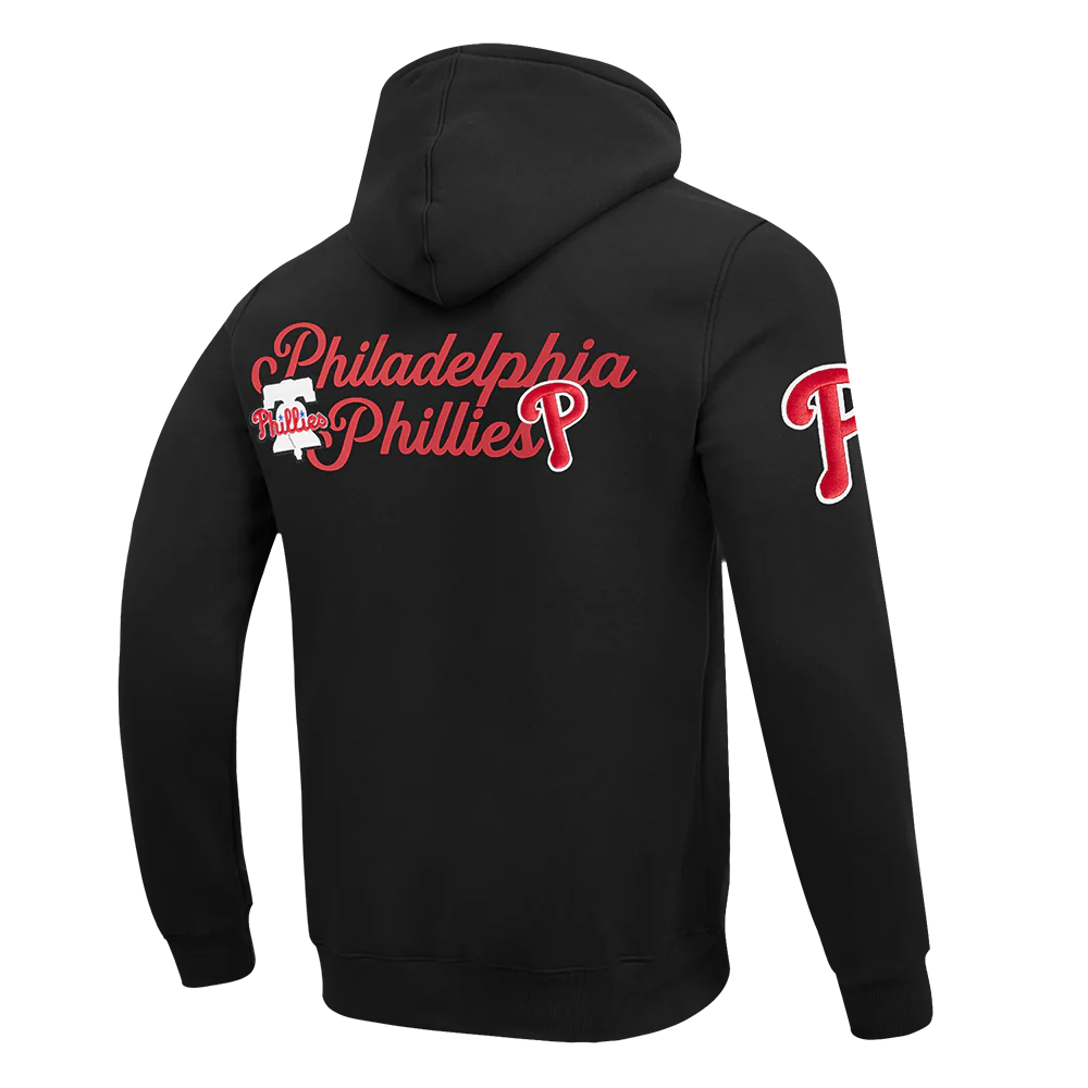 MLB PHILADELPHIA PHILLIES SOUVENIR MEN'S FLEECE PULLOVER HOODIE (BLACK) - Image 4