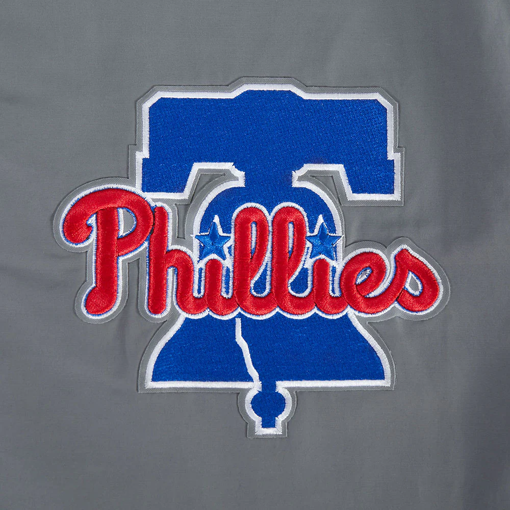 MLB PHILADELPHIA PHILLIES CLASSIC WIND SUIT MEN'S WOVEN FULL ZIP PULLOVER HOODIE (GRAY) - Image 8