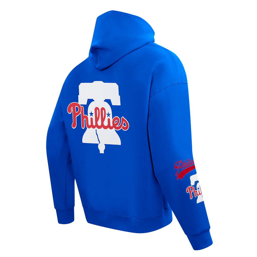 MLB PHILADELPHIA PHILLIES LIVING LARGE MEN'S DROP SHOULDER FLC PO HO (ROYAL BLUE) - Image 4