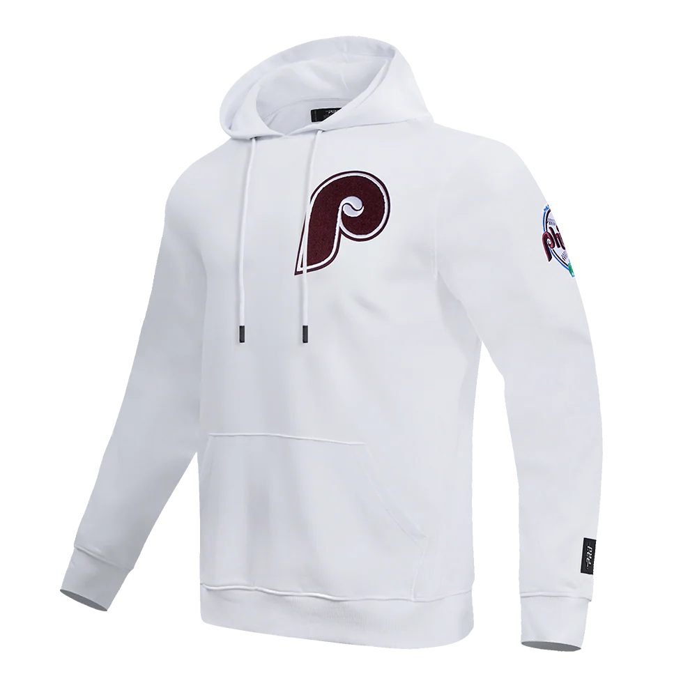 MLB PHILADELPHIA PHILLIES CLASSIC CHENILLE MEN'S PULLOVER HOODIE (WHITE) - Image 2