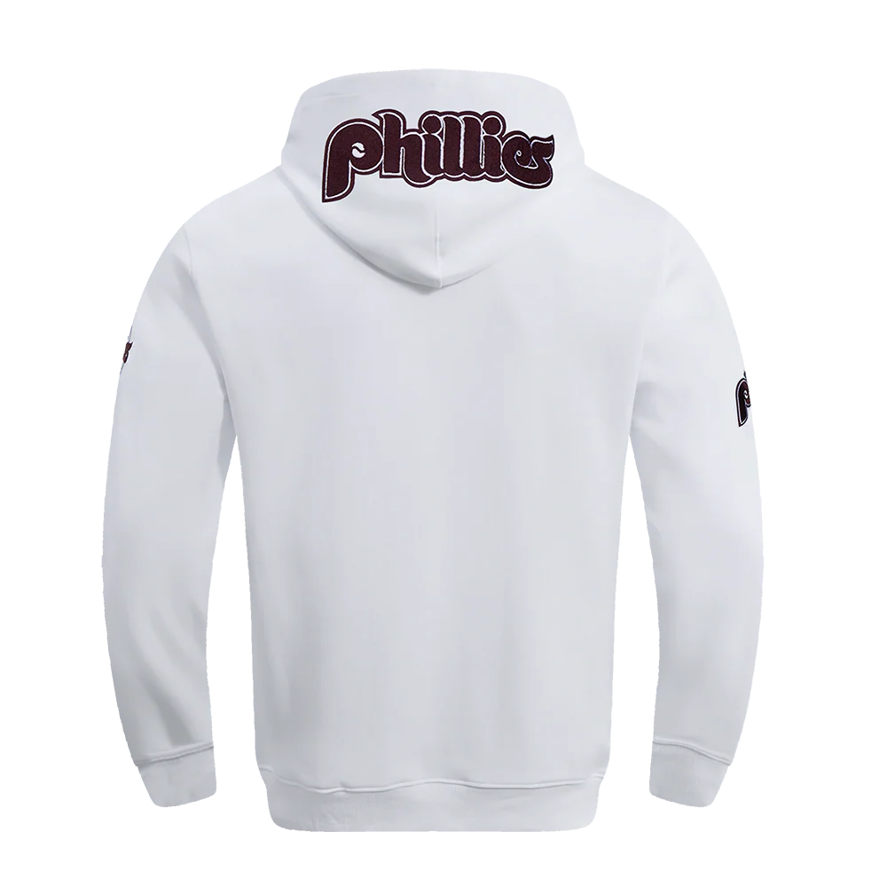 MLB PHILADELPHIA PHILLIES CLASSIC CHENILLE MEN'S PULLOVER HOODIE (WHITE) - Image 3