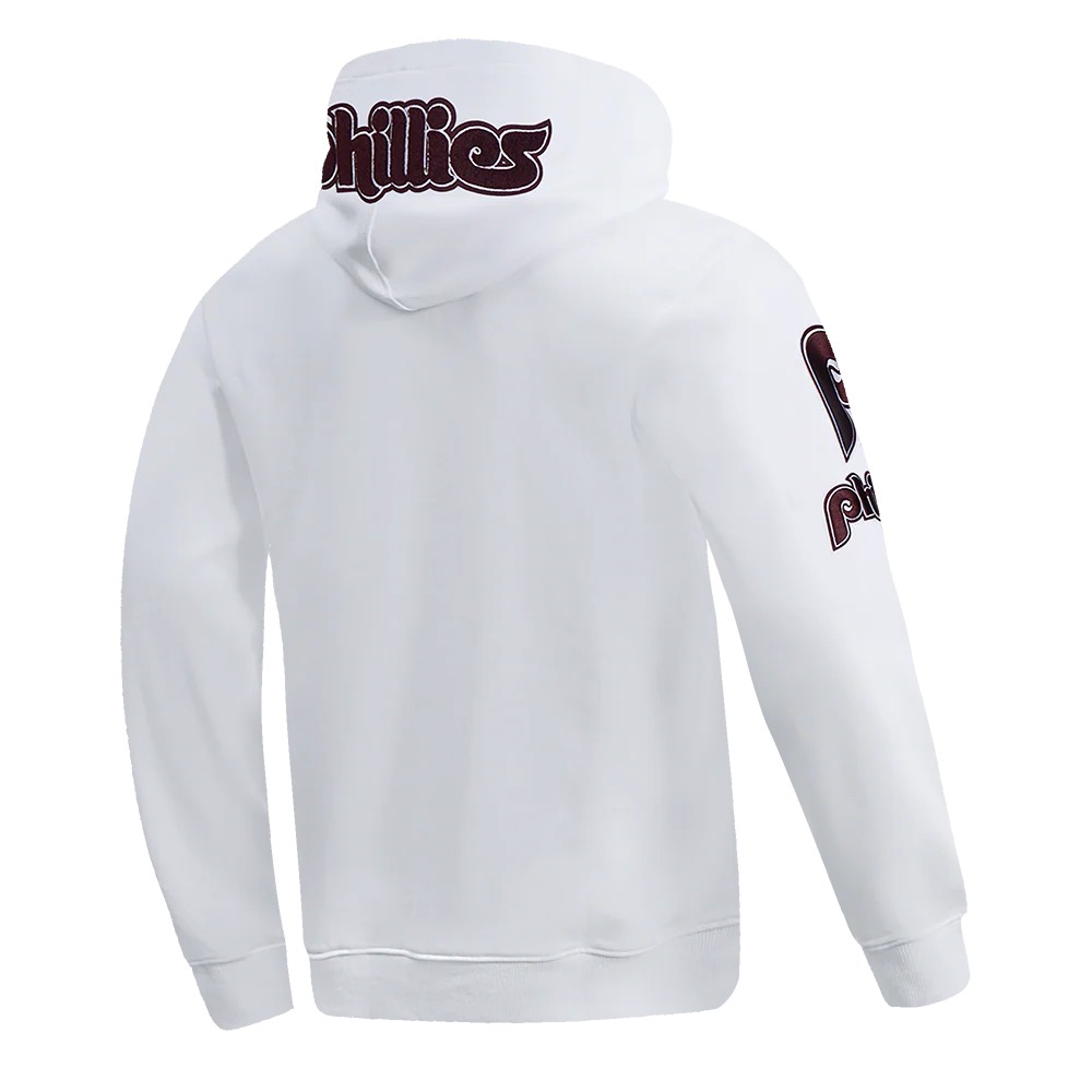 MLB PHILADELPHIA PHILLIES CLASSIC CHENILLE MEN'S PULLOVER HOODIE (WHITE) - Image 4