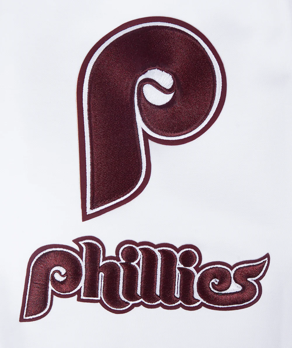 MLB PHILADELPHIA PHILLIES CLASSIC CHENILLE MEN'S PULLOVER HOODIE (WHITE) - Image 7