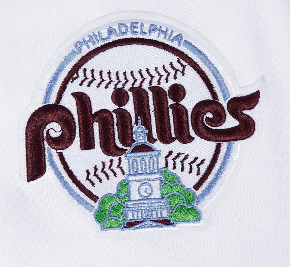 MLB PHILADELPHIA PHILLIES CLASSIC CHENILLE MEN'S FULL ZIP PULLOVER HOODIE (WHITE) - Image 7