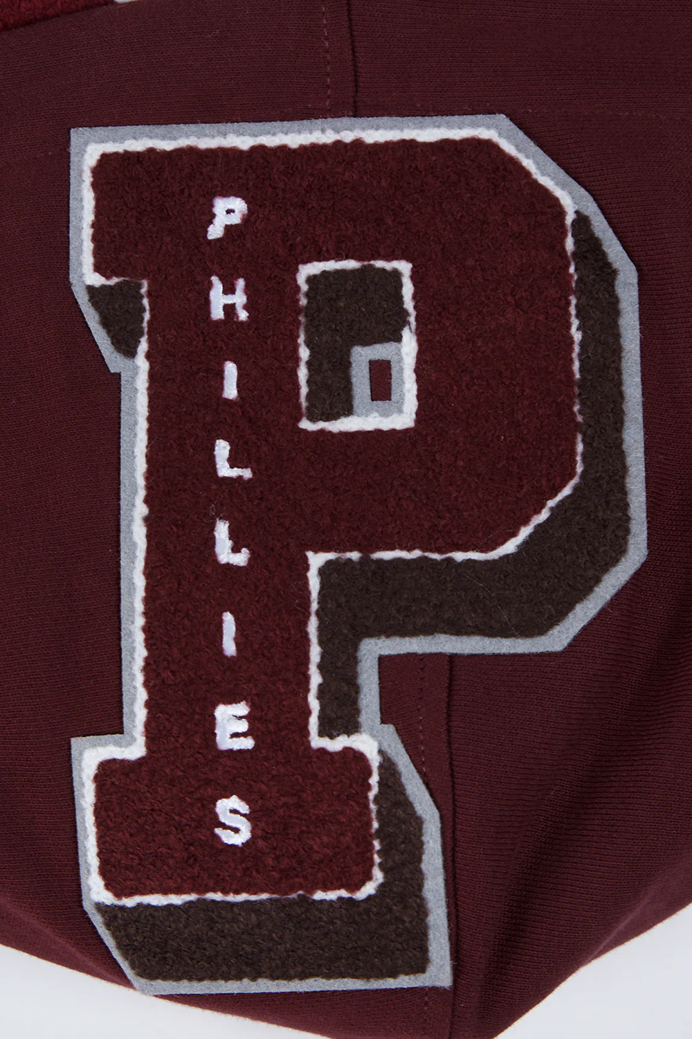 MLB PHILADELPHIA PHILLIES RETRO MASHUP MEN'S RIB PULLOVER HOODIE (WINE) - Image 8
