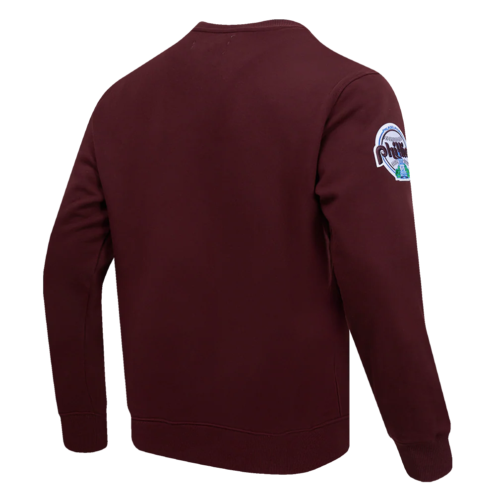 MLB PHILADELPHIA PHILLIES OLD ENGLISH MEN'S CREWNECK (WINE) - Image 4