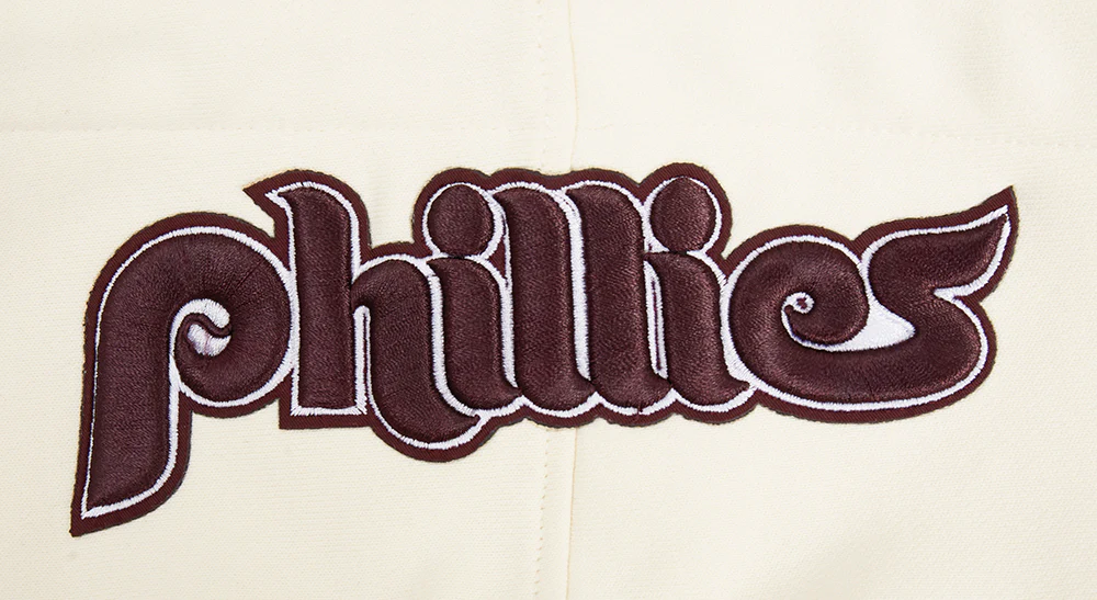 MLB PHILADELPHIA PHILLIES OLD ENGLISH MEN'S PULLOVER HOODIE (EGGSHELL) - Image 5