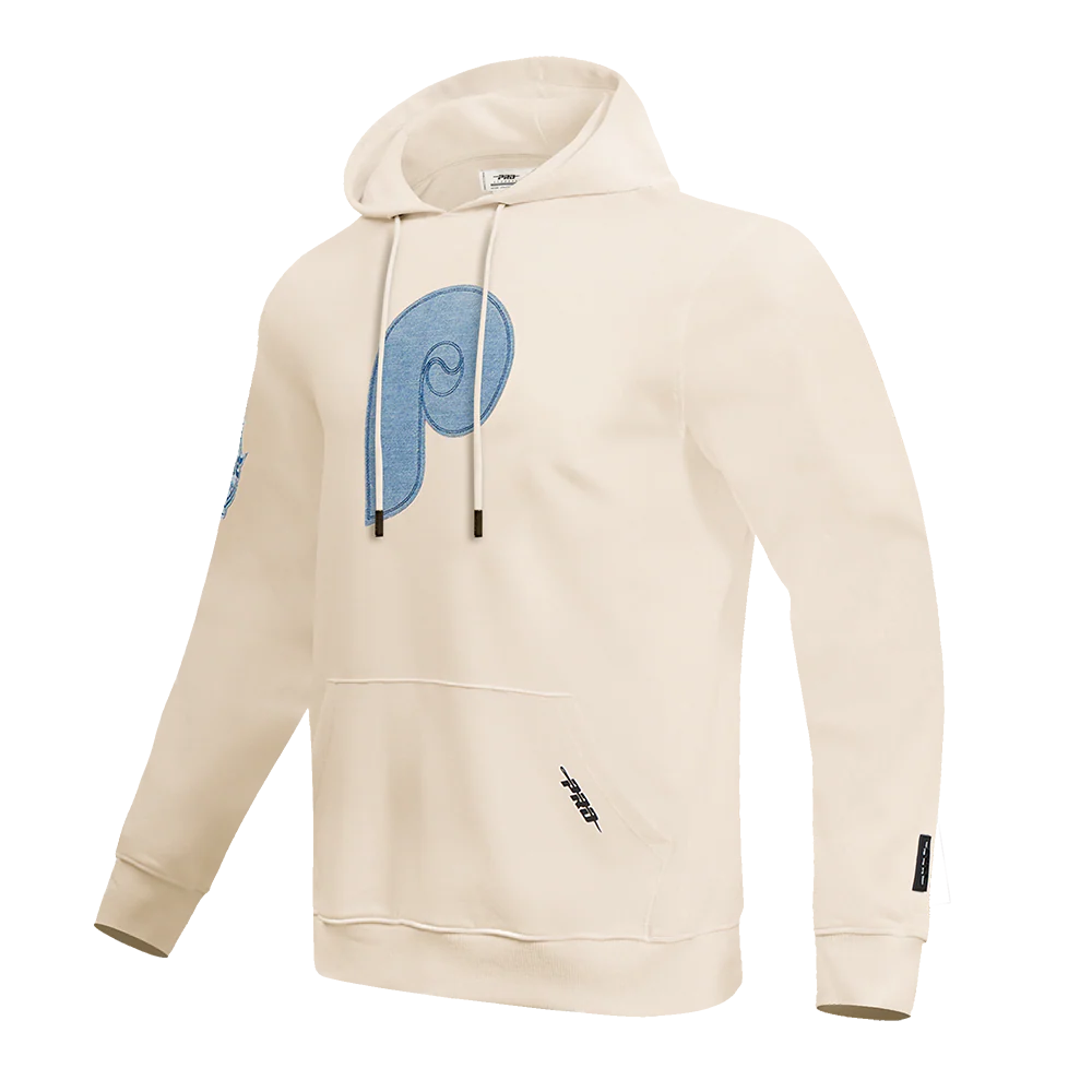 MLB PHILADELPHIA PHILLIES VARSITY BLUES MEN'S PULLOVER HOODIE (LINEN) - Image 2