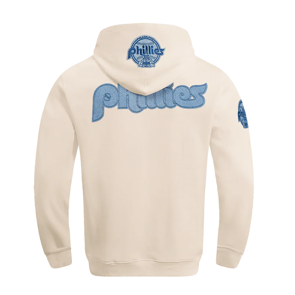 MLB PHILADELPHIA PHILLIES VARSITY BLUES MEN'S PULLOVER HOODIE (LINEN) - Image 3