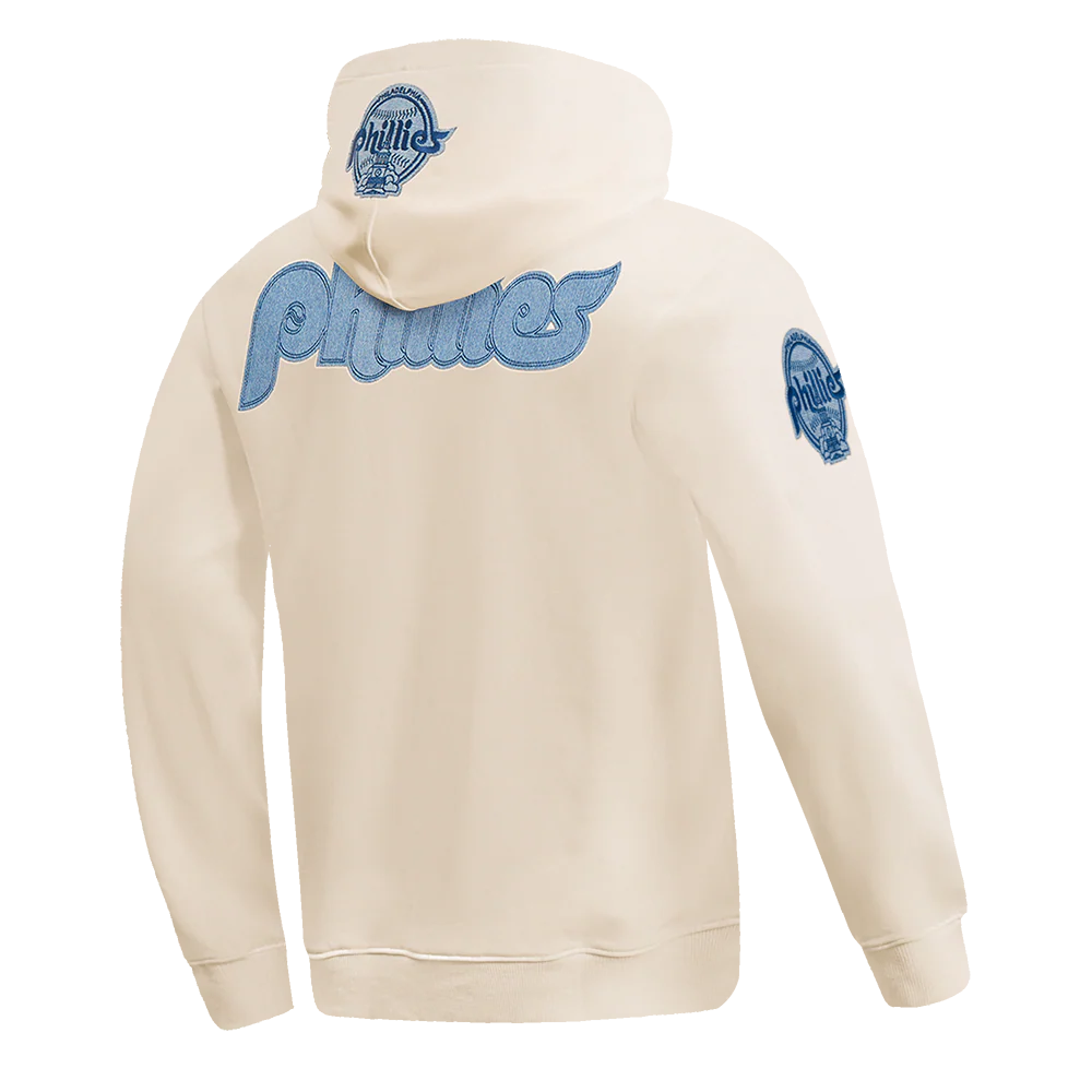 MLB PHILADELPHIA PHILLIES VARSITY BLUES MEN'S PULLOVER HOODIE (LINEN) - Image 4