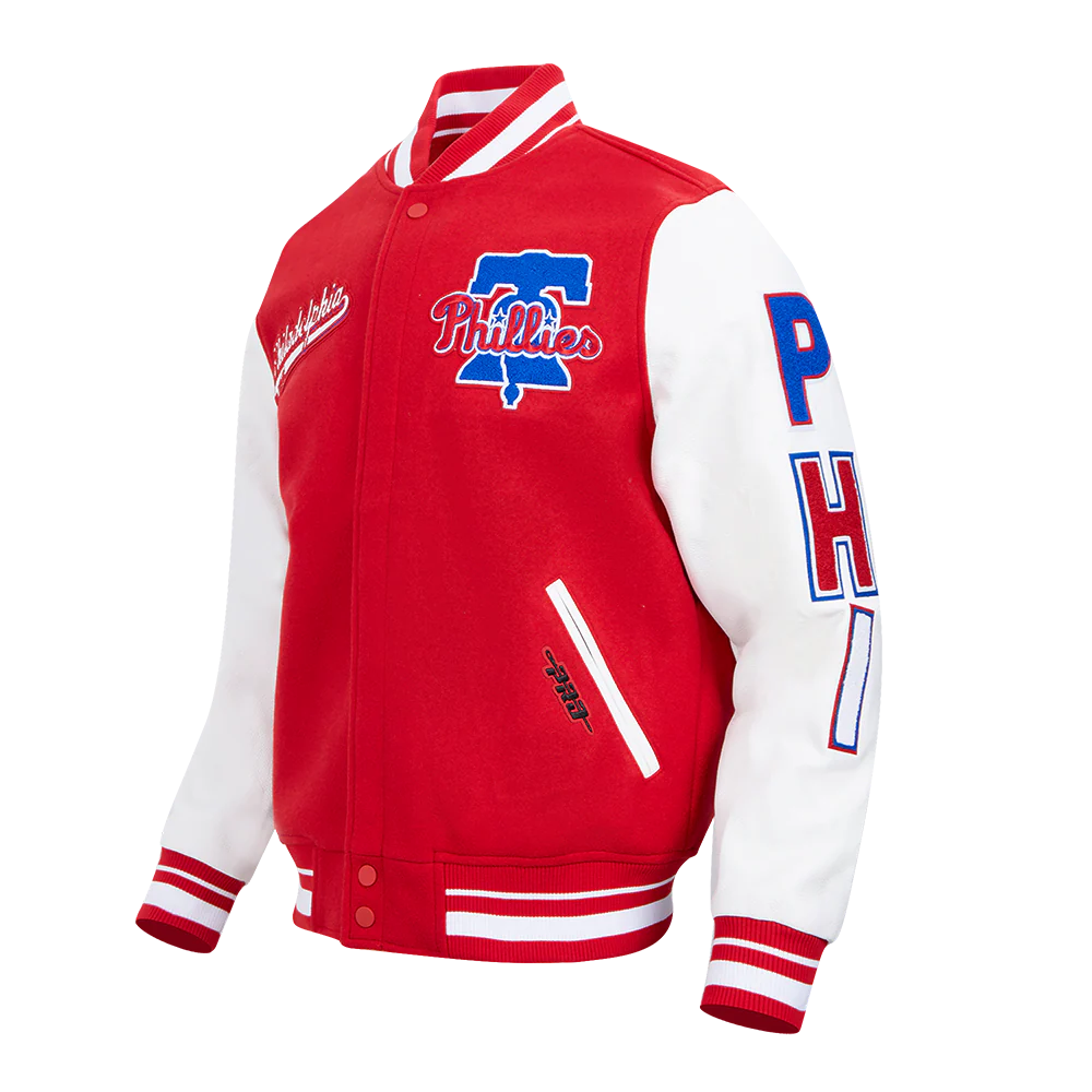 MLB PHILADELPHIA PHILLIES SCRIPT TAIL MEN'S RIB WOOL VARSITY (RED/WHITE) - Image 2