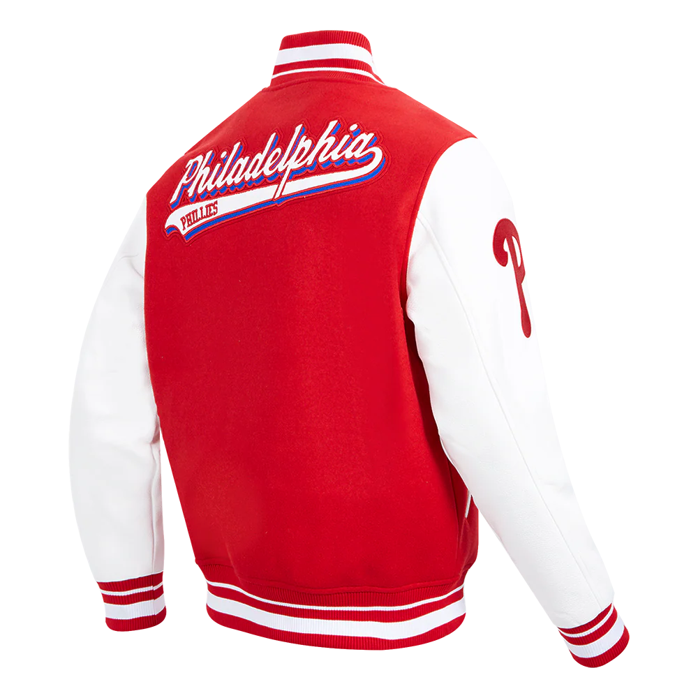 MLB PHILADELPHIA PHILLIES SCRIPT TAIL MEN'S RIB WOOL VARSITY (RED/WHITE) - Image 3