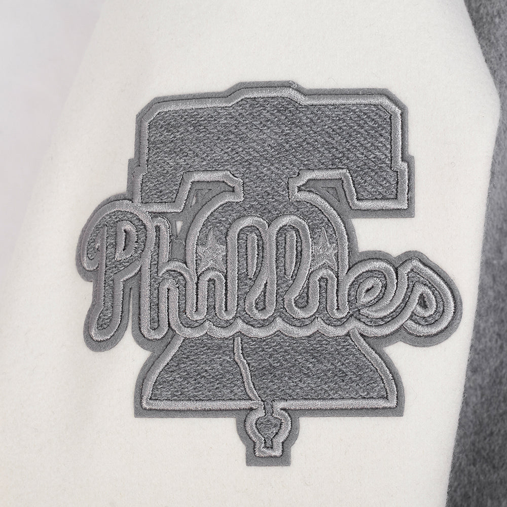 MLB PHILADELPHIA PHILLIES REVERSE FRENCH TERRY MEN'S CB WOOL VARSIT (BLACK/GRAY/EGGSHELL) - Image 12