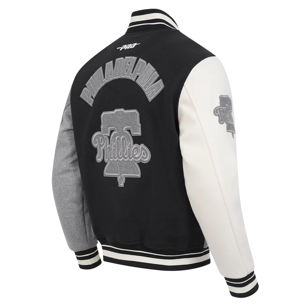 MLB PHILADELPHIA PHILLIES REVERSE FRENCH TERRY MEN'S CB WOOL VARSIT (BLACK/GRAY/EGGSHELL) - Image 8