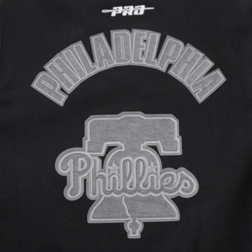 MLB PHILADELPHIA PHILLIES REVERSE FRENCH TERRY MEN'S CB WOOL VARSIT (BLACK/GRAY/EGGSHELL) - Image 9