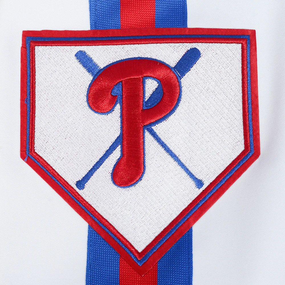 MLB PHILADELPHIA PHILLIES CURRENT LOGO PRO GAME DAY MEN'S DOUBLE KNIT JACKET (WHITE/ROYAL BLUE/RED) - Image 6
