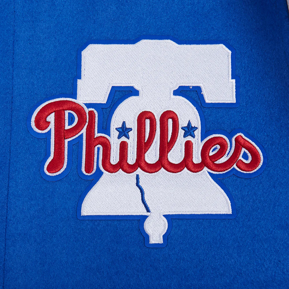 MLB PHILADELPHIA PHILLIES CITY ARCH MEN'S WOOL VARSITY JACKET (ROYAL BLUE/WHITE) - Image 8