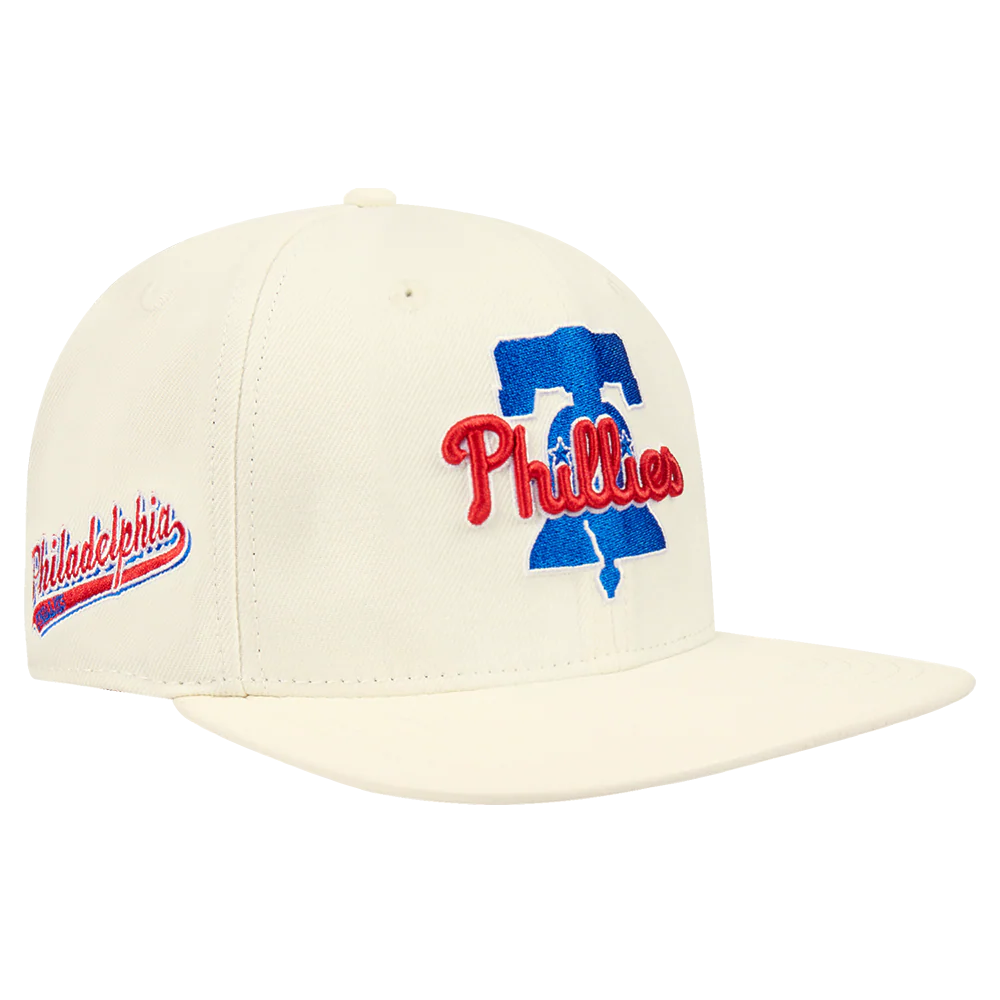 MLB PHILADELPHIA PHILLIES SCRIPT TAIL WOOL STRAPBACK (EGGSHELL) - Image 2