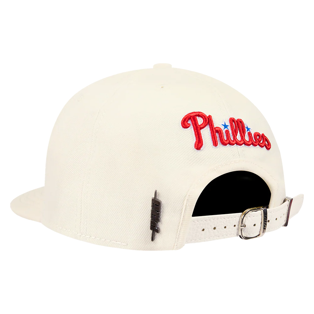 MLB PHILADELPHIA PHILLIES SCRIPT TAIL WOOL STRAPBACK (EGGSHELL) - Image 4