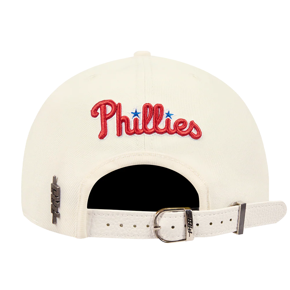 MLB PHILADELPHIA PHILLIES SCRIPT TAIL WOOL STRAPBACK (EGGSHELL) - Image 5
