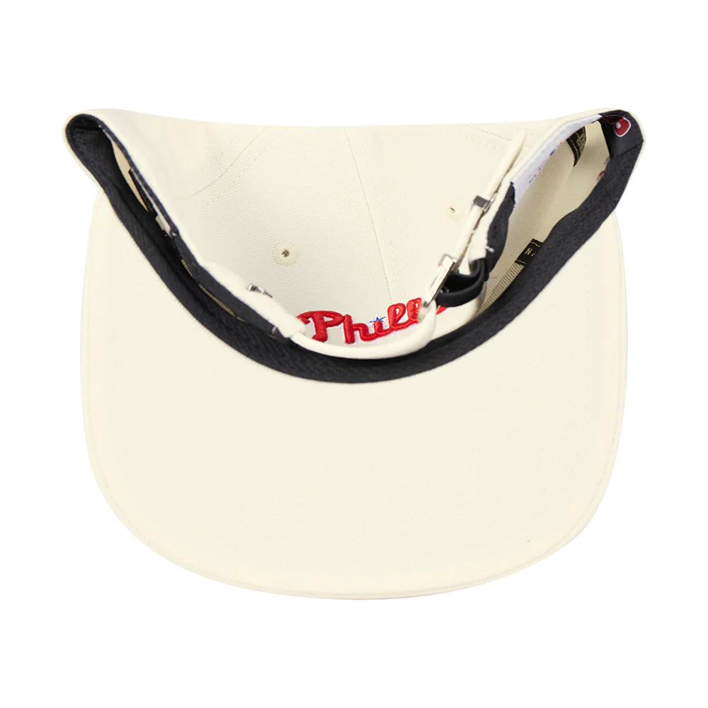 MLB PHILADELPHIA PHILLIES SCRIPT TAIL WOOL STRAPBACK (EGGSHELL) - Image 7