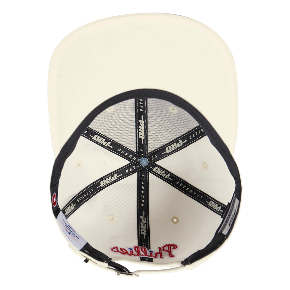 MLB PHILADELPHIA PHILLIES SCRIPT TAIL WOOL STRAPBACK (EGGSHELL) - Image 8