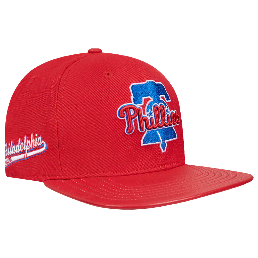 MLB PHILADELPHIA PHILLIES SCRIPT TAIL WOOL STRAPBACK (RED) - Image 2