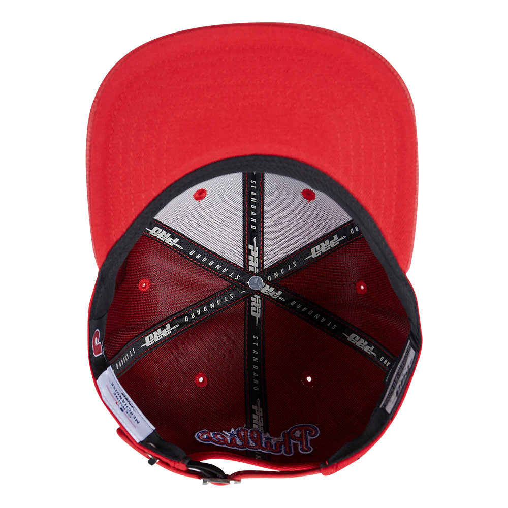 MLB PHILADELPHIA PHILLIES SCRIPT TAIL WOOL STRAPBACK (RED) - Image 8