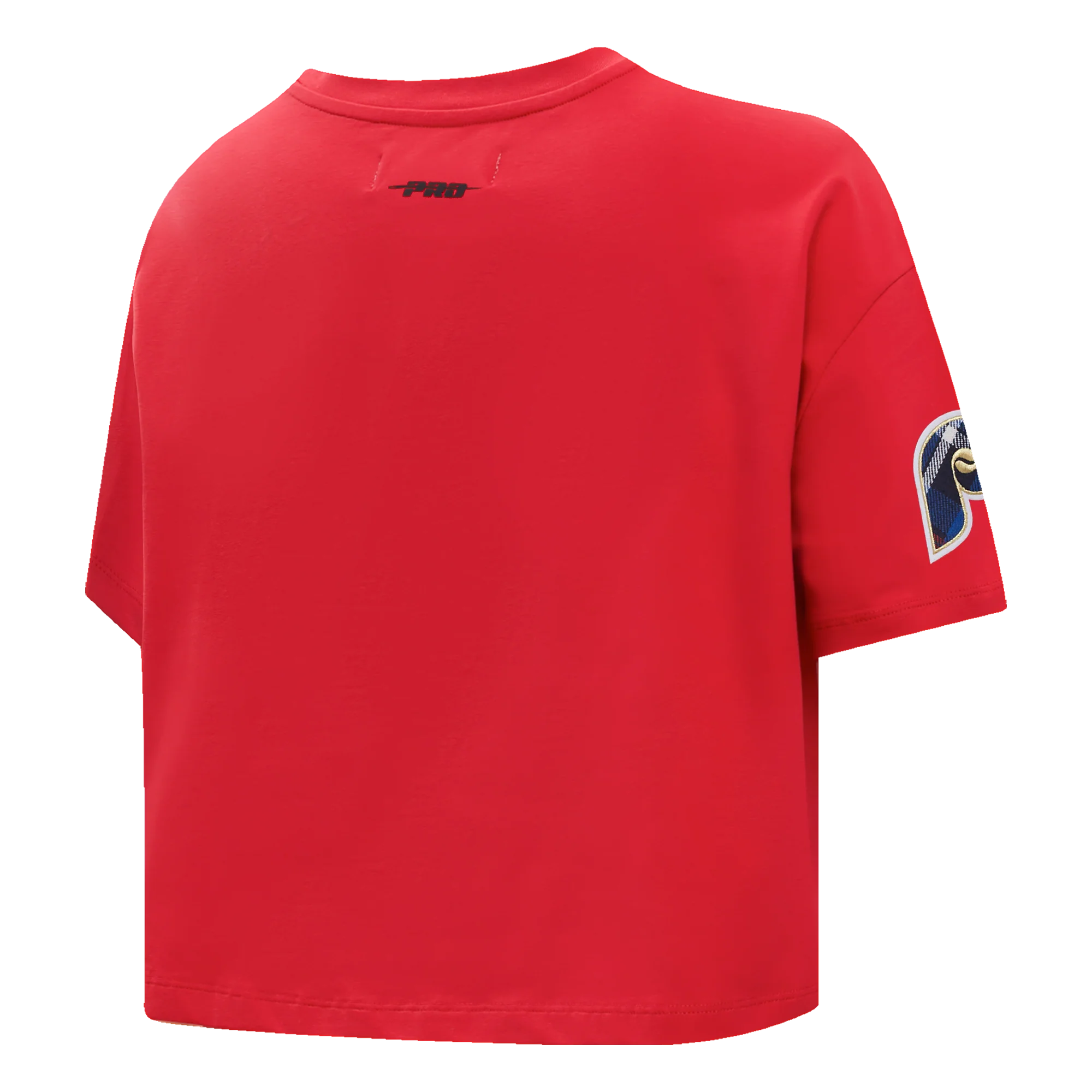 MLB PHILADELPHIA PHILLIES PRO PREP SINGLE JERSEY BOXY WOMEN'S TEE (RED) - Image 4