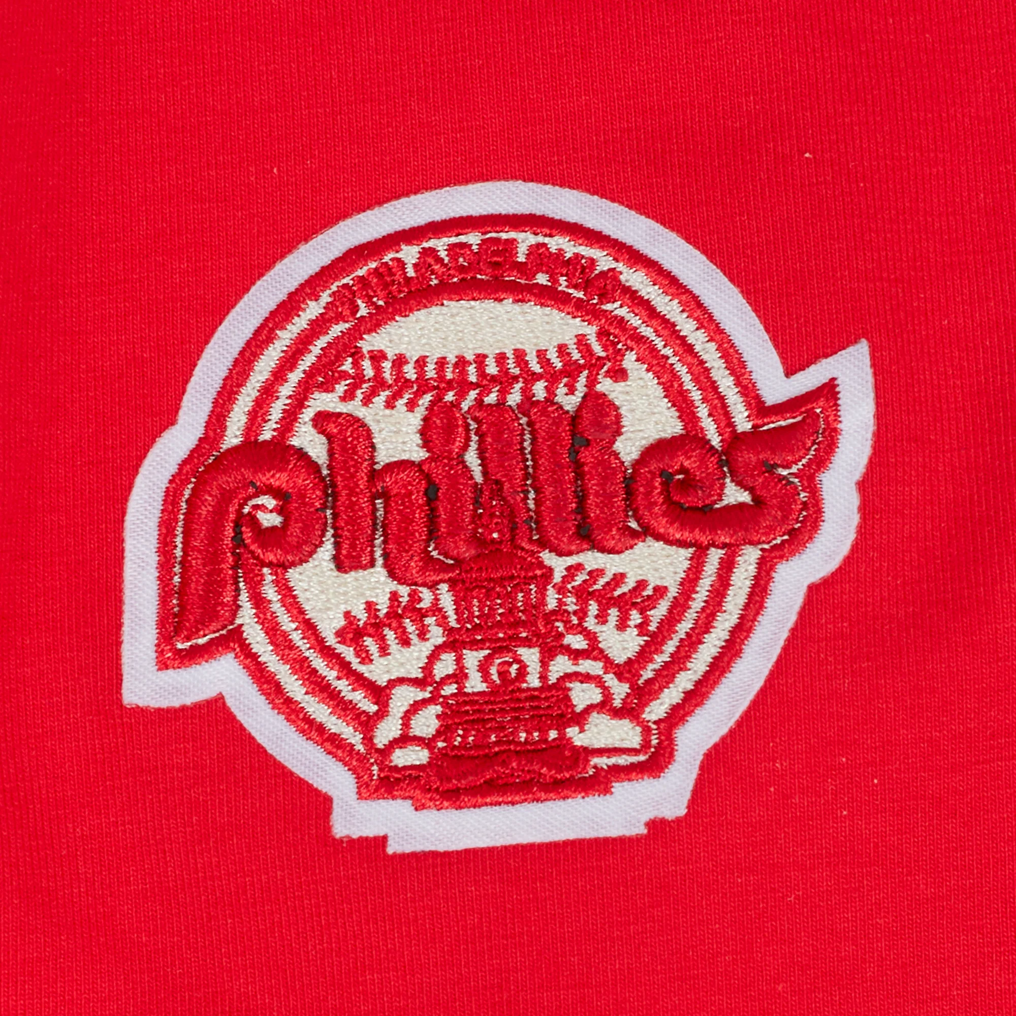 MLB PHILADELPHIA PHILLIES PRO PREP SINGLE JERSEY BOXY WOMEN'S TEE (RED) - Image 7
