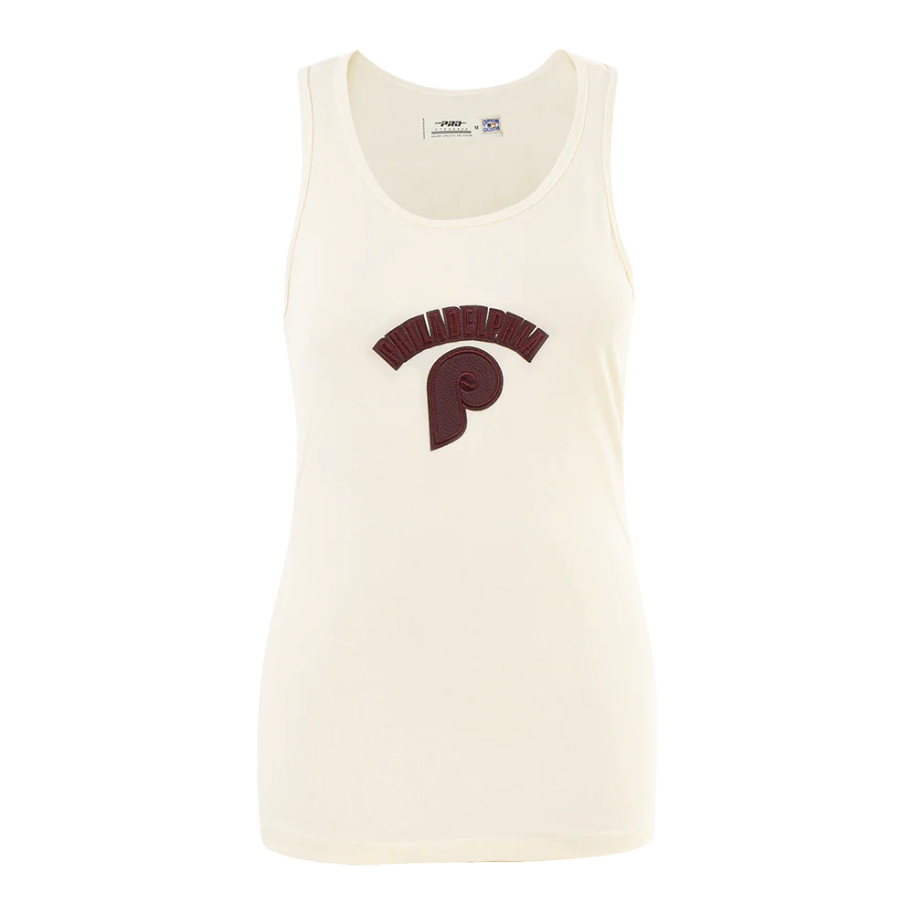 MLB PHILADELPHIA PHILLIES TRIPLE TONAL RELAXED FIT WOMEN'S RACERBACK (EGGSHELL)