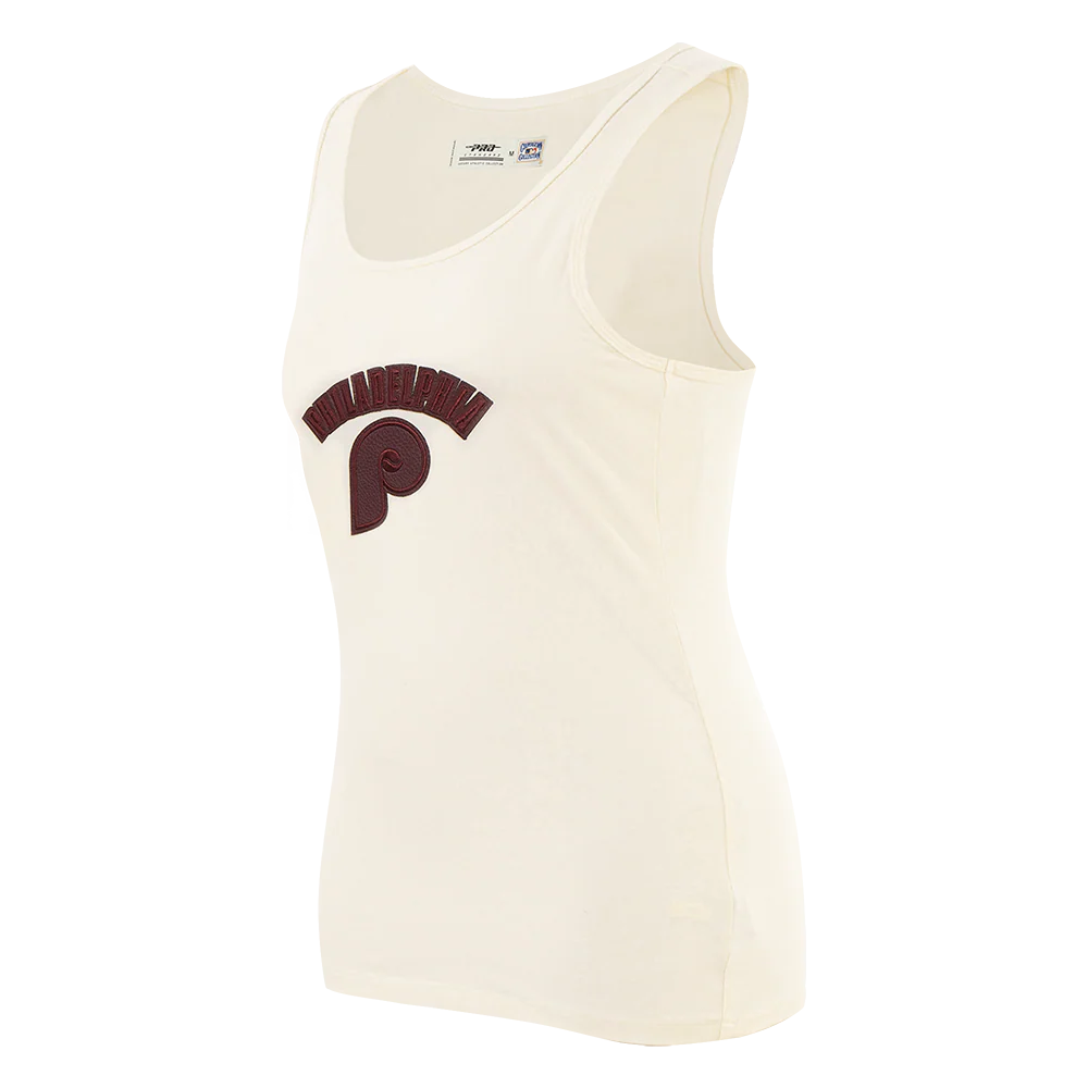 MLB PHILADELPHIA PHILLIES TRIPLE TONAL RELAXED FIT WOMEN'S RACERBACK (EGGSHELL) - Image 2