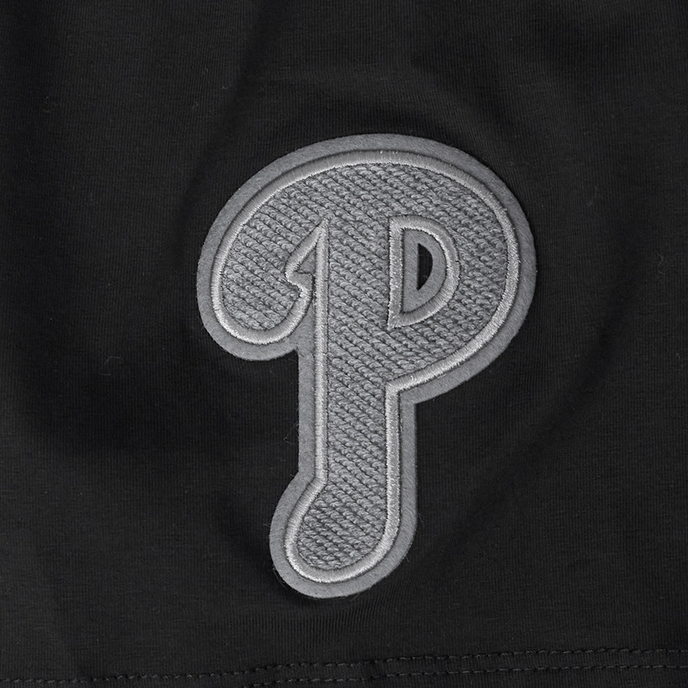 MLB PHILADELPHIA PHILLIES REVERSE FRENCH TERRY WOMEN'S SINGLE JERSEY BOXY TOP (BLACK) - Image 10