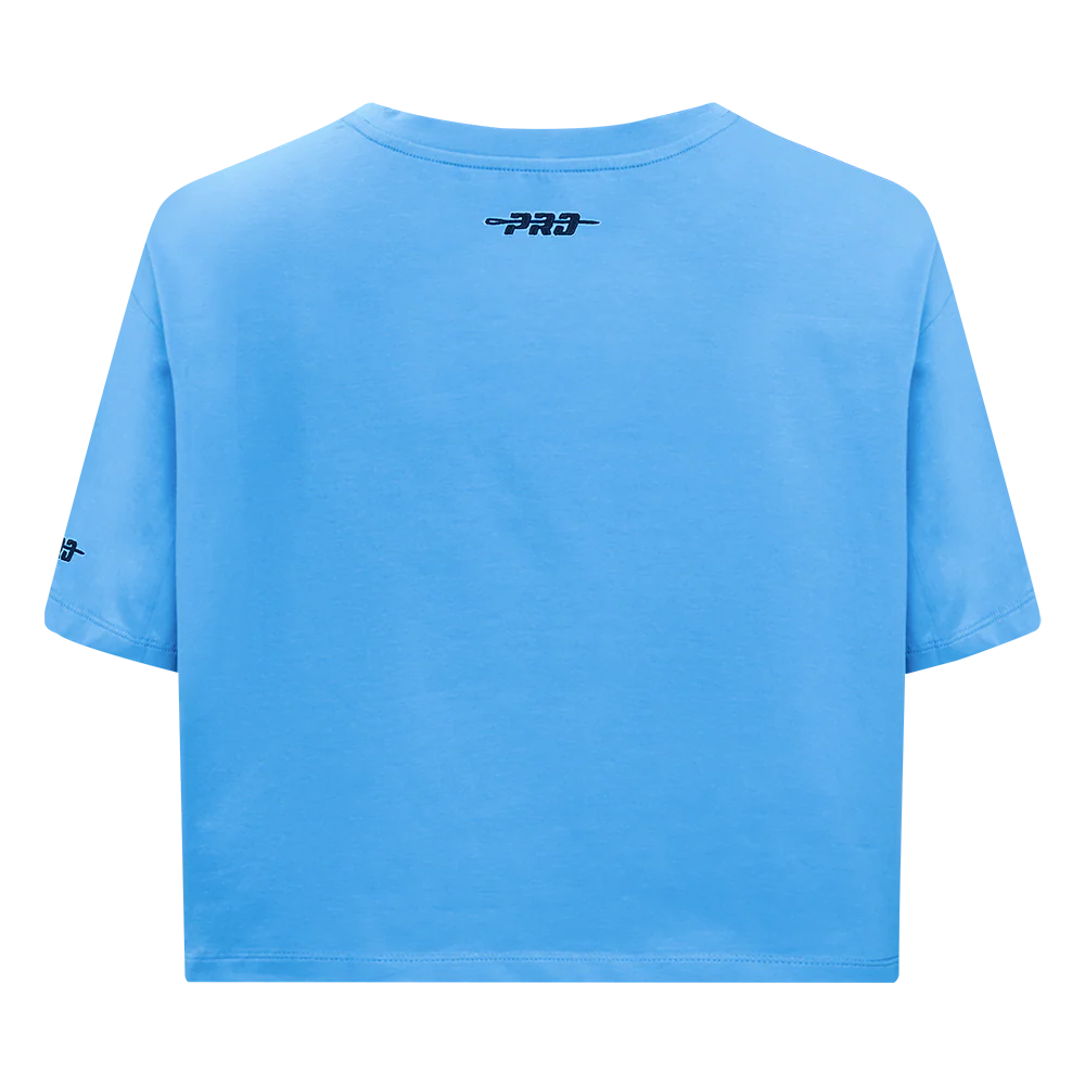 MLB PHILADELPHIA PHILLIES RETRO ELEVATION WOMEN'S SINGLE JERSEY BOXY TOP (UNIVERSITY BLUE) - Image 3