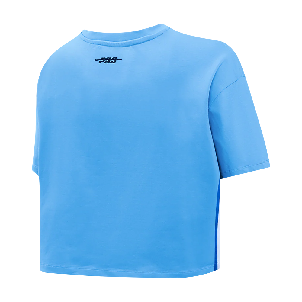 MLB PHILADELPHIA PHILLIES RETRO ELEVATION WOMEN'S SINGLE JERSEY BOXY TOP (UNIVERSITY BLUE) - Image 4