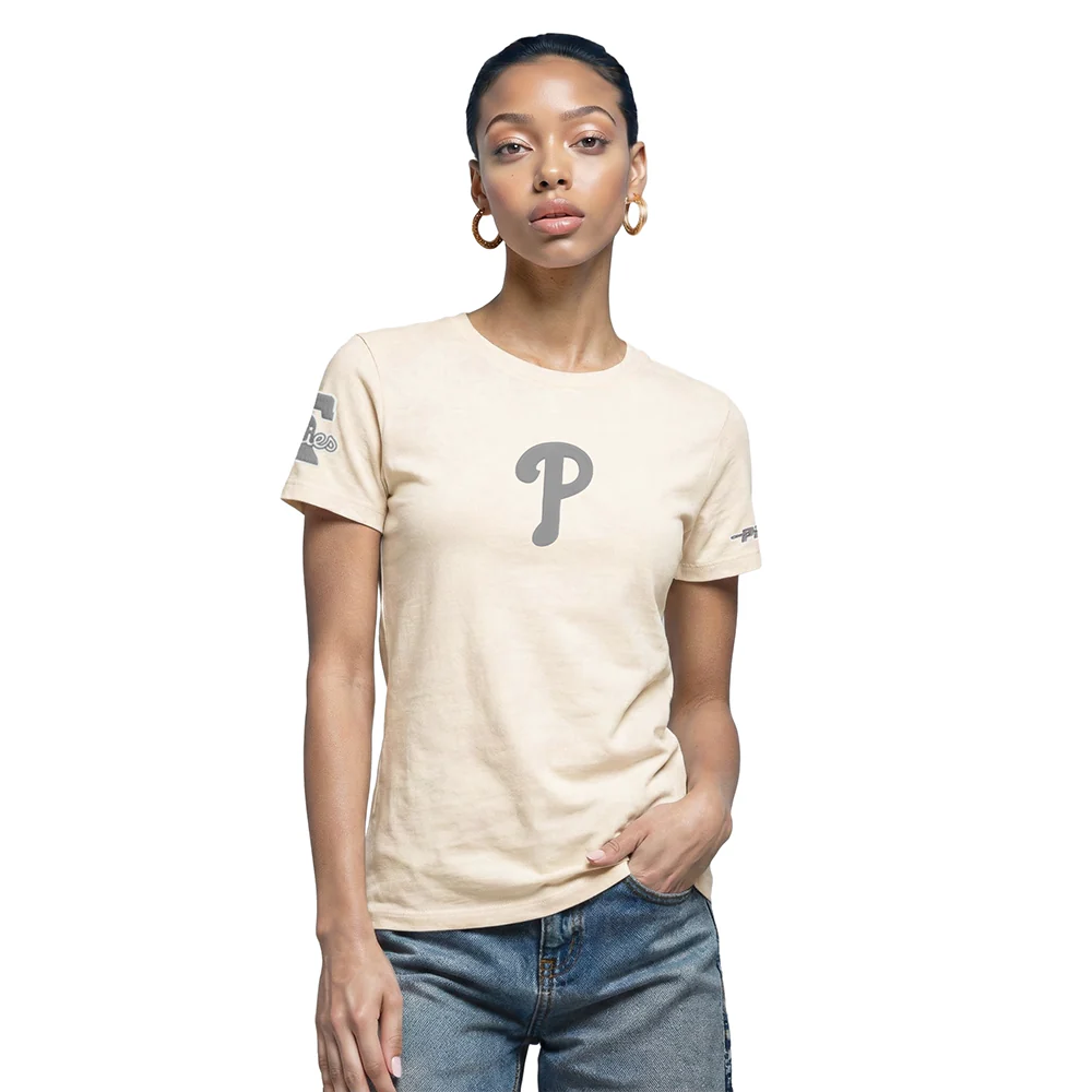 MLB PHILADELPHIA PHILLIES STREET TEAM WOMEN'S SJ SLIM FIT TEE (EGGSHELL)