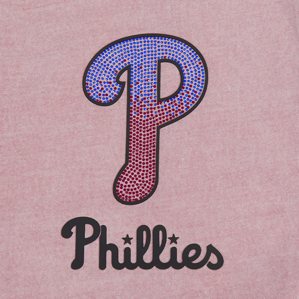 MLB PHILADELPHIA PHILLIES WASHED JEWELS WOMEN'S S/S BOXY TOP (WASHED MAUVE) - Image 5