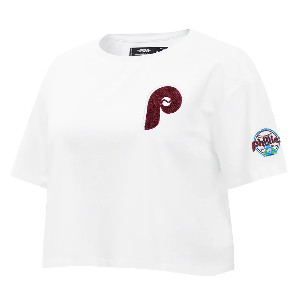 MLB PHILADELPHIA PHILLIES CLASSIC WOMEN'S BOXY TOP (WHITE) - Image 2