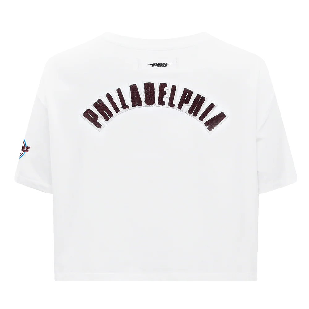 MLB PHILADELPHIA PHILLIES CLASSIC WOMEN'S BOXY TOP (WHITE) - Image 3