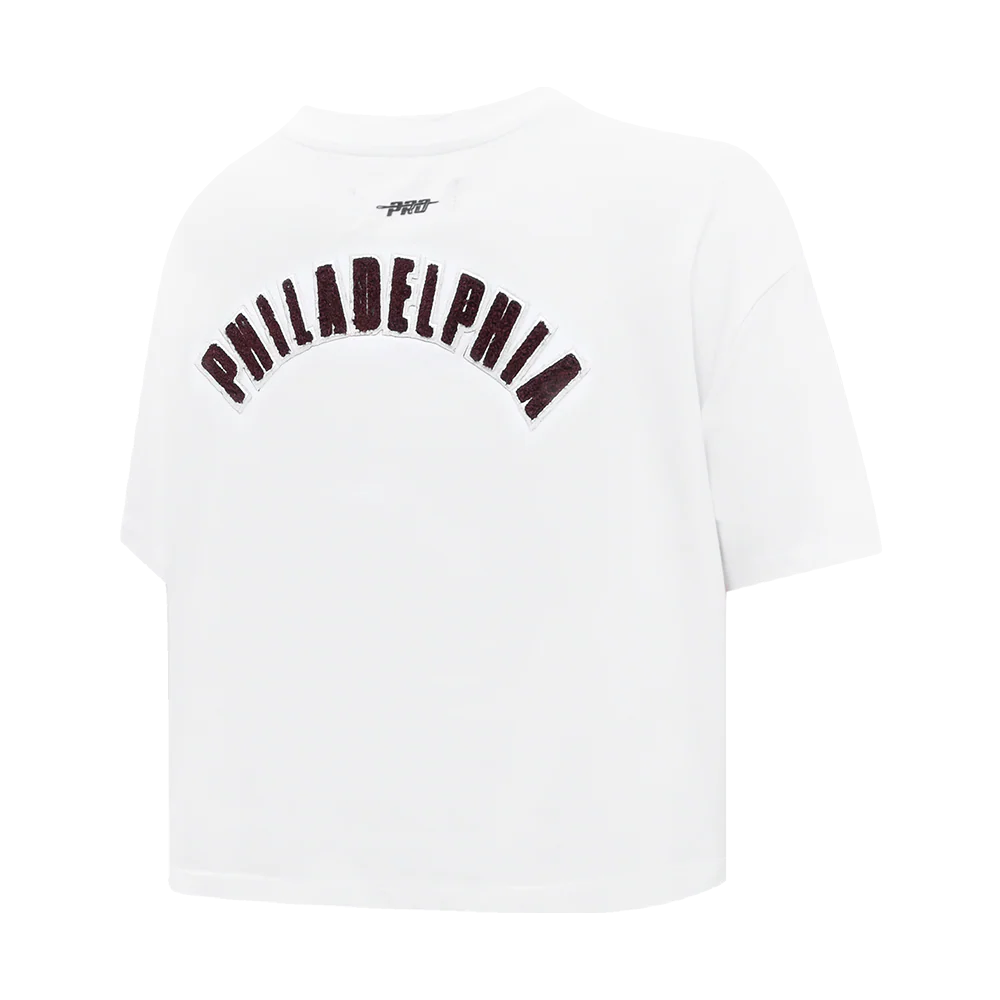MLB PHILADELPHIA PHILLIES CLASSIC WOMEN'S BOXY TOP (WHITE) - Image 4