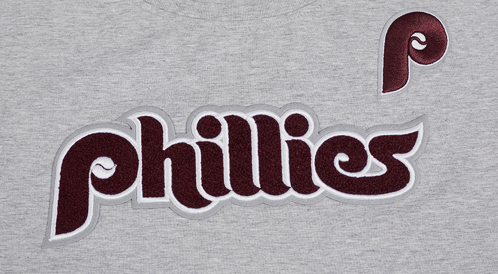 MLB PHILADELPHIA PHILLIES RETRO CLASSIC SHORT SLEEVE WOMEN'S SLIM FIT TOP (HEATHER GREY) - Image 5