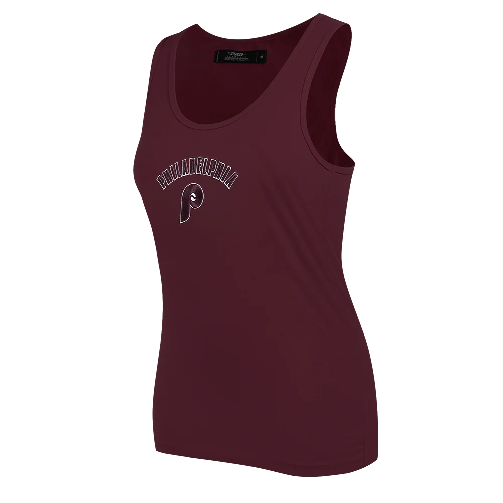 MLB PHILADELPHIA PHILLIES RETRO CLASSIC WOMEN'S RACERBACK (WINE) - Image 2