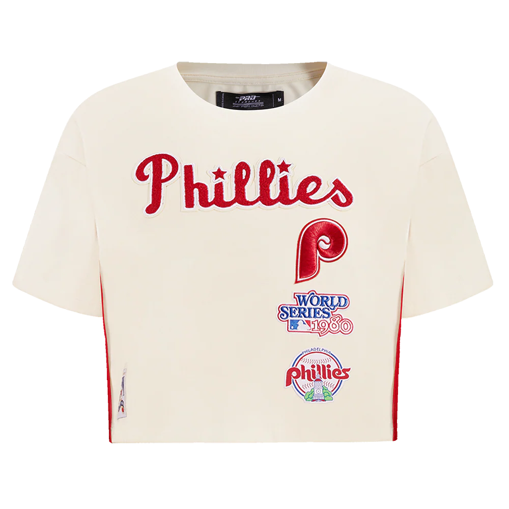 MLB PHILADELPHIA PHILLIES RETRO CLASSIC WOMEN'S BOXY TOP (EGGSHELL)