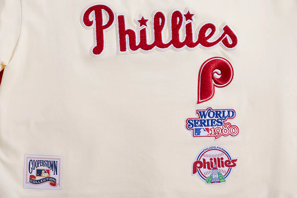 MLB PHILADELPHIA PHILLIES RETRO CLASSIC WOMEN'S BOXY TOP (EGGSHELL) - Image 5