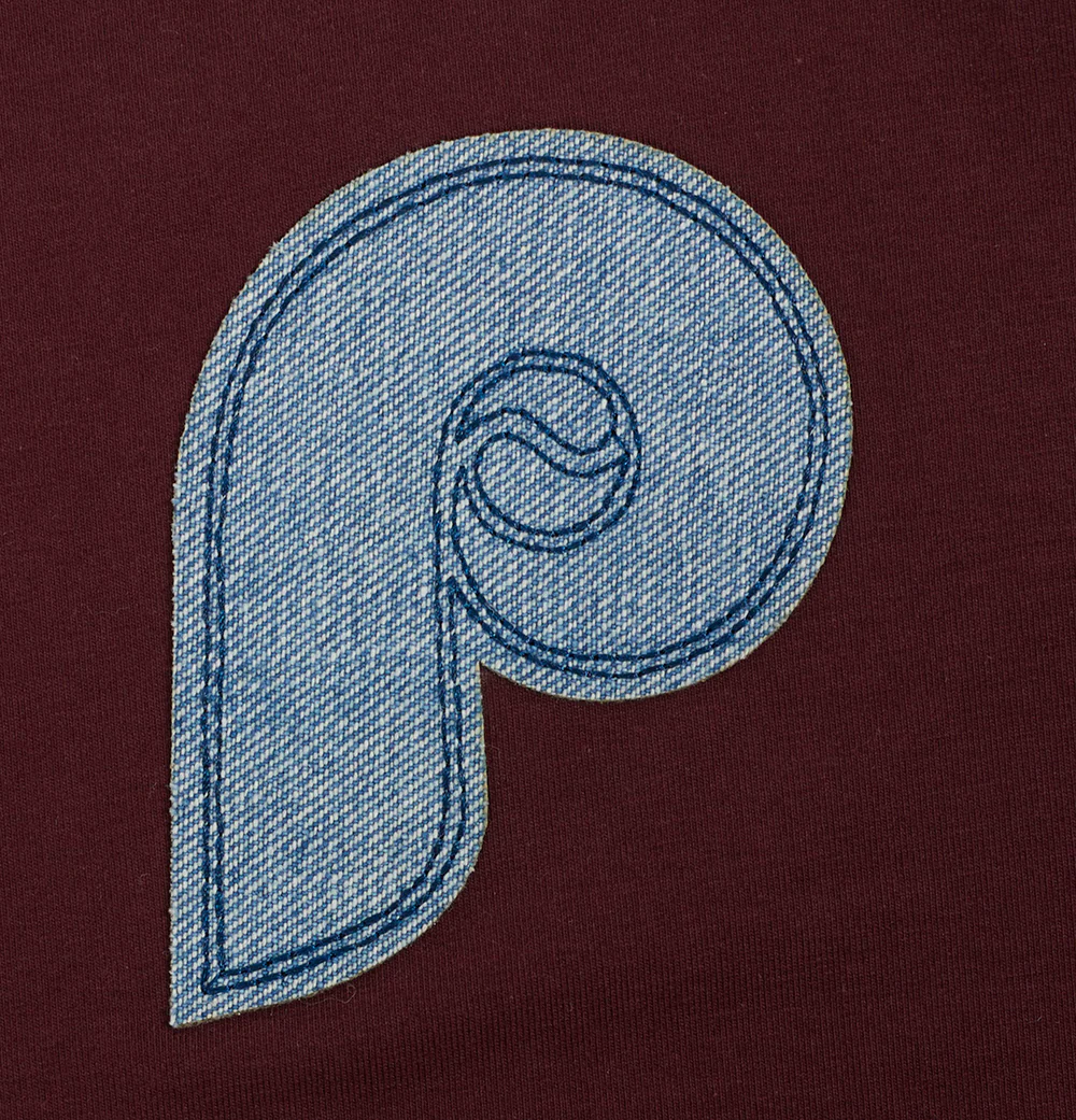 MLB PHILADELPHIA PHILLIES VARSITY BLUES WOMEN'S BOXY TOP (WINE) - Image 6