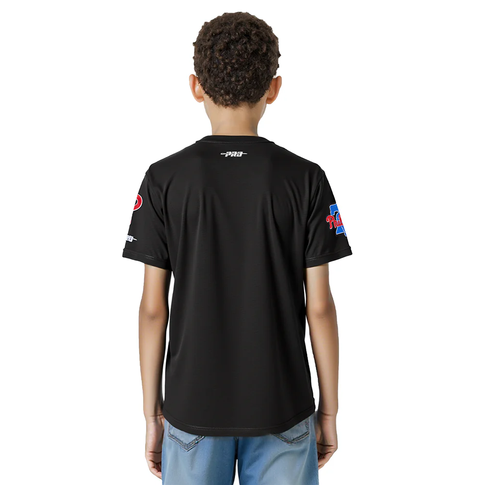 MLB PHILADELPHIA PHILLIES TACKLE TWILL BIG BOYS S/S TOP (BLACK) - Image 2
