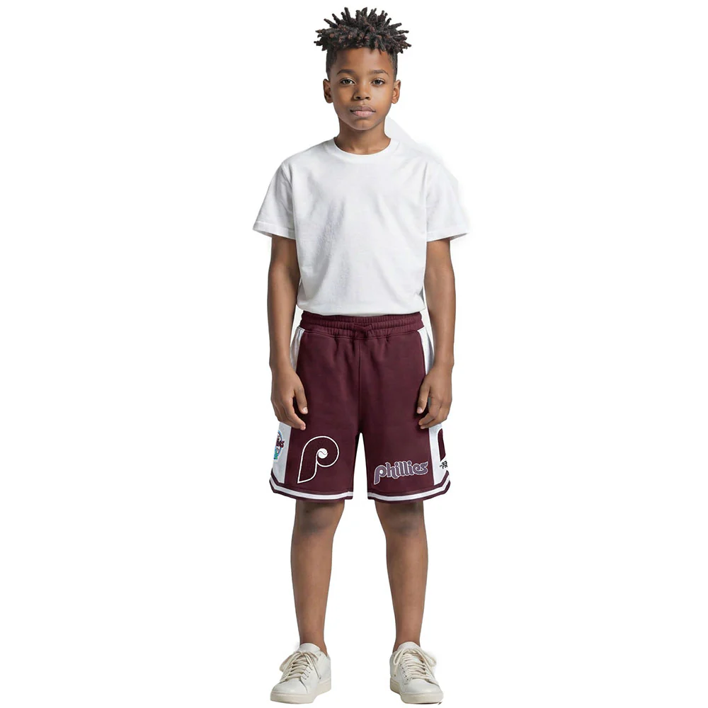 MLB PHILADELPHIA PHILLIES CLASSIC CHENILLE BIG BOY'S FLEECE 2.0 SHORT (WINE) - Image 3
